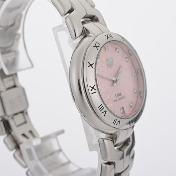 Tag Heuer Calibre 7 WAT2313 Automatic Pink Diamond Dial 35mm Ladies Watch w/ B&P main image 9